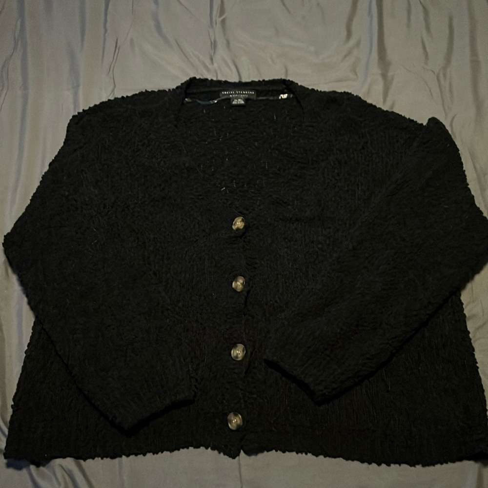 Social Sanctuary Knit Black Cardigan XXL